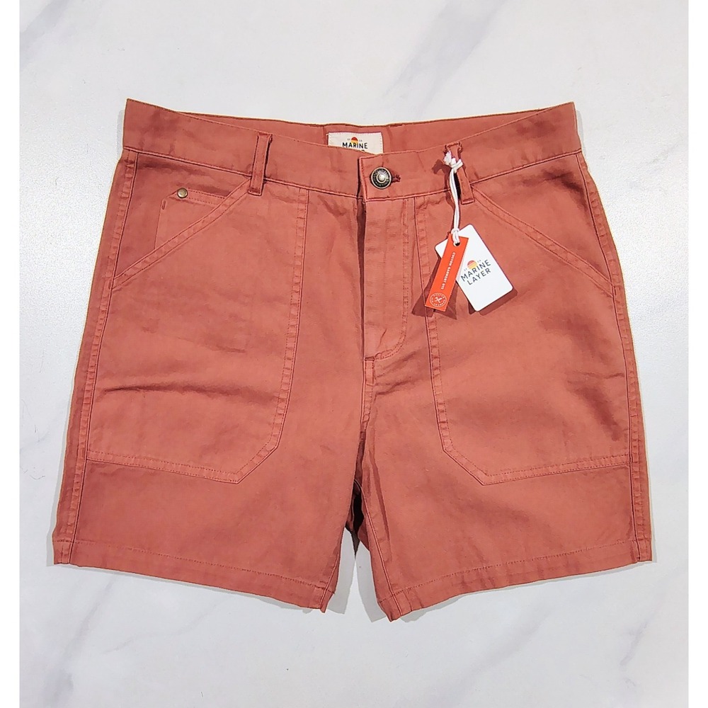 Marine Layer Men's Shorts Cargo Etruscan Red Chino 30 Casual Utility Hiking NWT - Picture 1 of 12